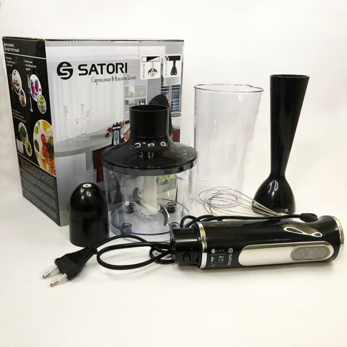 Блендер занурювальний Satori SB-620-PB 600 Вт з чашами, 3 режими роботи