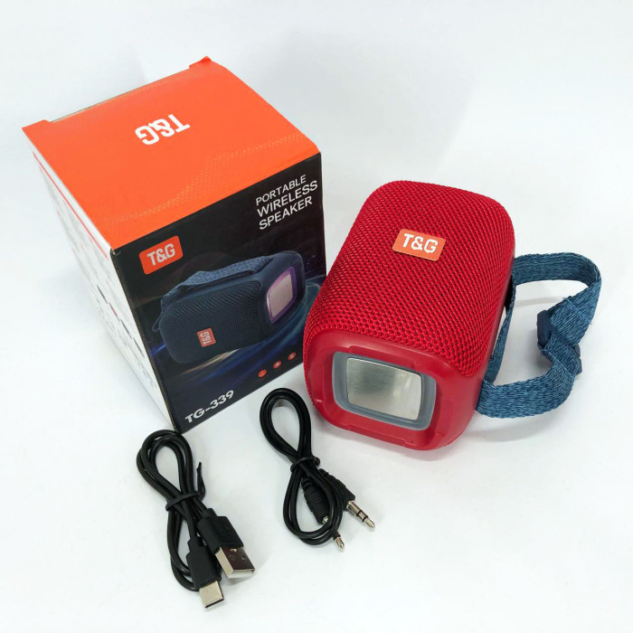 Портативна Bluetooth колонка TG339 5W з RGB підсвічуванням, Гучна блютуз колонка. Колір: червоний