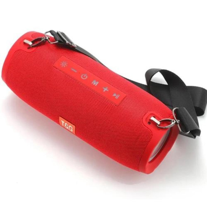 Портативна Bluetooth колонка TG534 SD IPX5 з ремінцем, бездротова колонка потужна. Колір: червоний