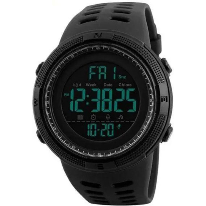 Годинник наручний чоловічий SKMEI 1251BK ALL BLACK, фірмовий спортивний годинник. Колір: чорний