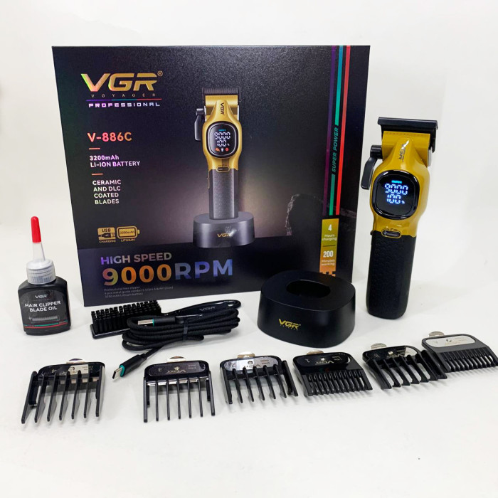 Машинка для стрижки акумуляторна VGR V-886C GOLD