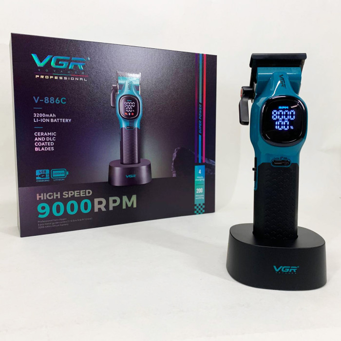 Машинка для стрижки акумуляторна VGR V-886C BLUE