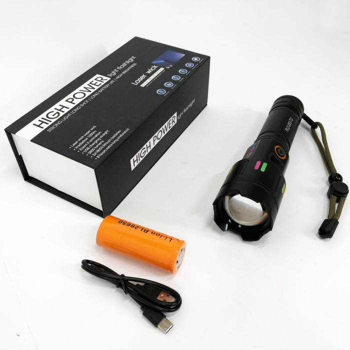 Ліхтар NIGHT VISION FLUORESCENCE X83 WHITE LASER PM30-TG, світлодіодний ручний акумуляторний портативний