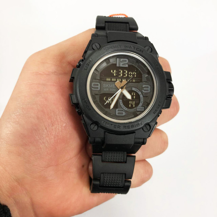 Годинник наручний чоловічий SKMEI 1452BK BLACK, водонепроникний чоловічий годинник. Колір: чорний