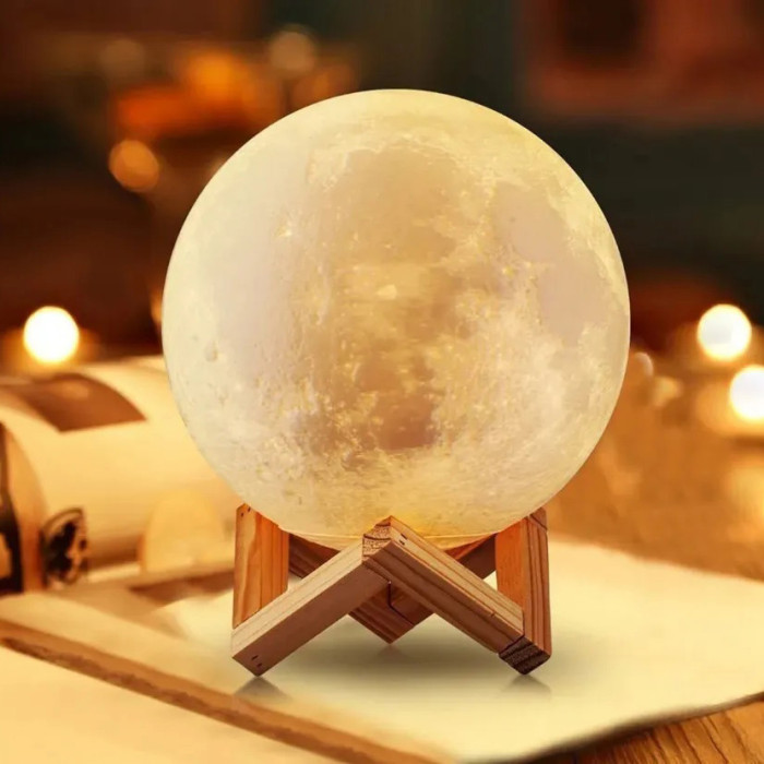 Нічник світиться місяць Moon Lamp 18 см, Ночник дитячий для кімнати, Дитячий нічник безпечний для дитини