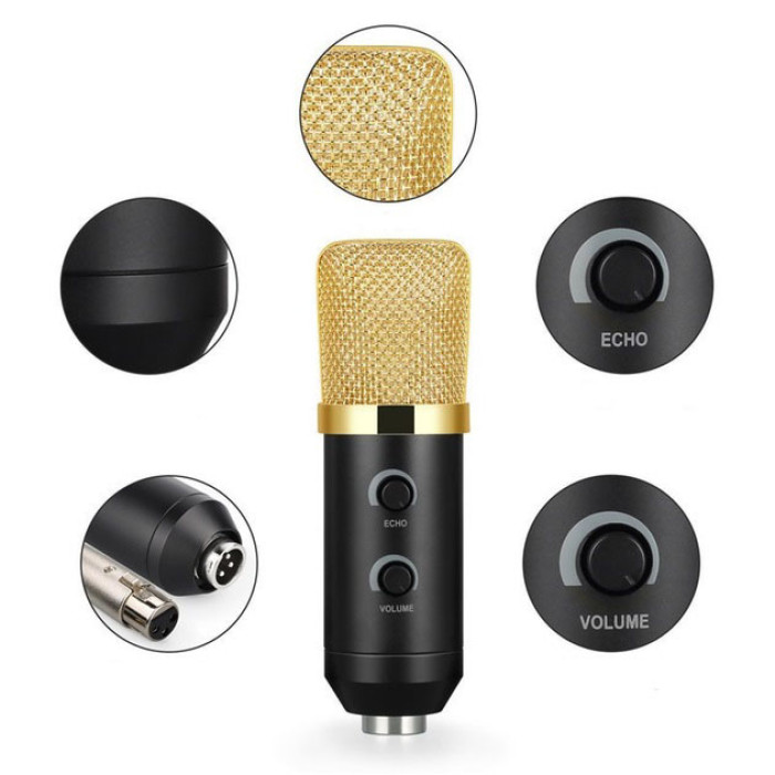 Мікрофон Студійний конденсаторний Music DJ. M-800U зі стійким та вітрозахистом