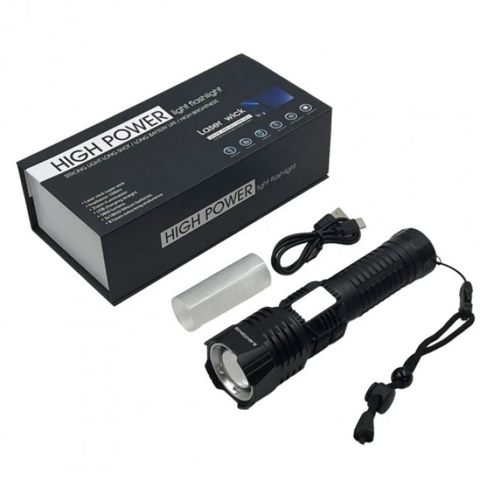 Професійний тактичний ручний ліхтар Police BL-A93-GT200+COB(white+red+blue) 2 режими роботи