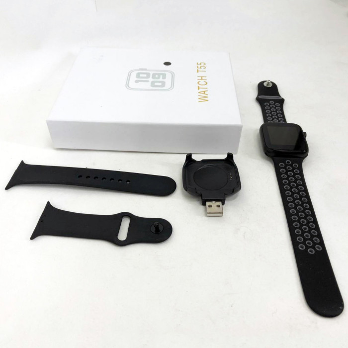 Розумний смарт годинник Smart Watch T55 з 2 ремінцями, підтримка дзвінків, спортивні режими, вологозахист ip 67