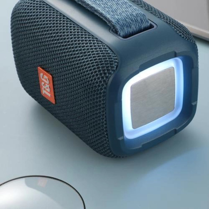 Портативна Bluetooth колонка TG339 5W з RGB підсвічуванням, Bluetooth колонка для вулиці. Колір: синій