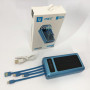Портативний зарядний пристрій на 20000mAh, Power Bank на сонячній батареї, для планшета. Колір: синій