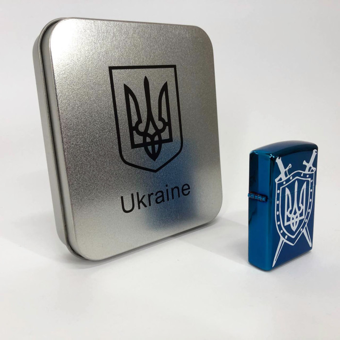 Дугова електроімпульсна USB Запальничка акумуляторна Україна металева коробка HL-446. Колір синій