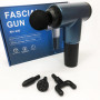 Акумуляторний масажер Fascial Gun KH-320 портативний ручний ударний м'язовий пістолет 4 насадки синій