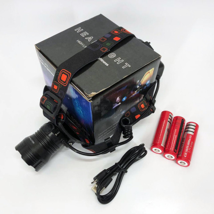 Ліхтар налобний X-Balong XQ-218-HP50 акумуляторний LED zoom з функцією Power Bank 3 режими роботи
