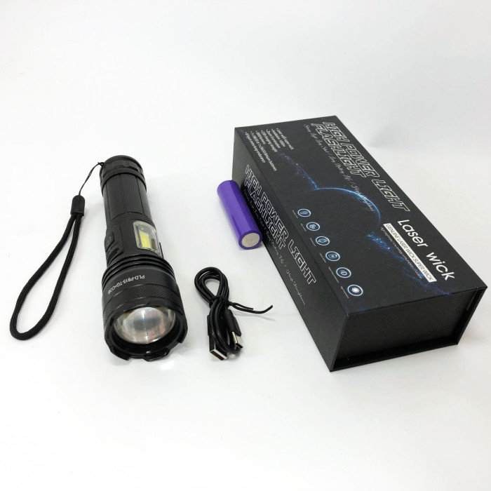 Ліхтарик PLD-P815 White Laser LED PM10-TG+COB, Ліхтарик тактичний акумуляторний ручний