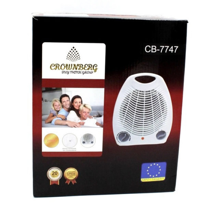 Тепловентилятор Crownberg CB-7747 ветродуйка до 18 кв.м. 2000Вт підлогова та настільна + 3 режими роботи