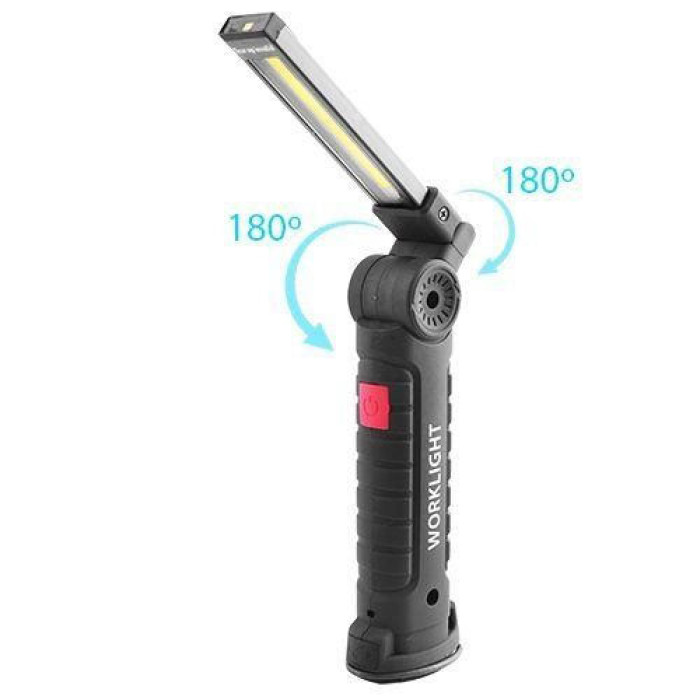 Ліхтар кемпінг W51-SMD+COB, поворот на 180º+180º, магніт, затискач, гак для підвісу, вбудований акумулятор