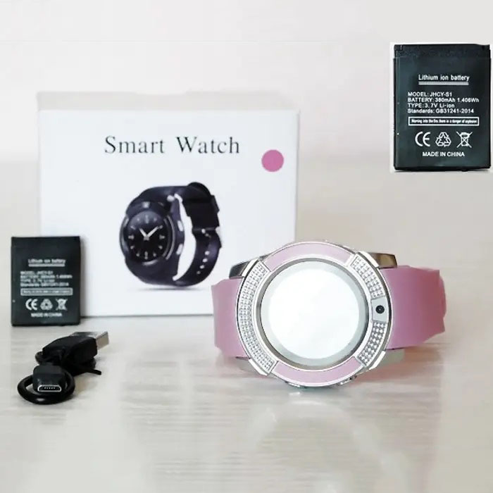 Розумний смарт-годинник Smart Watch V8. Колір рожевий