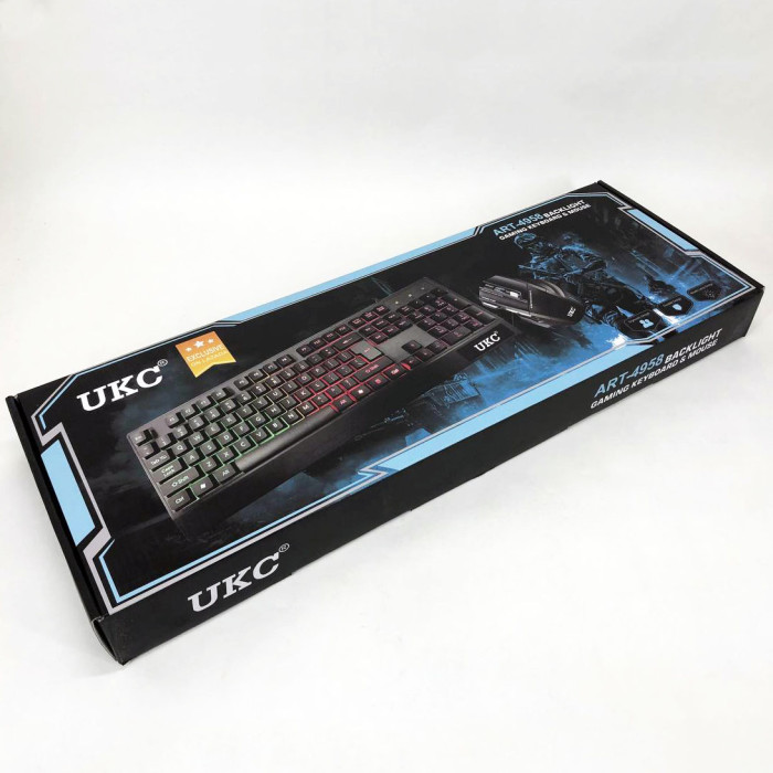 Клавіатура+мишка UKC з LED підсвічуванням від USB M-710, клавіатура ігрова з підсвічуванням та мишкою