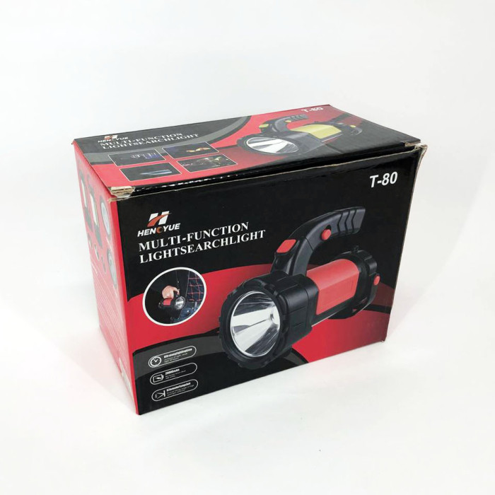 Ручний акумуляторний ліхтар T80C-5W+COB (white/red) із функцією Power Bank. Колір: червоний