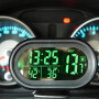 Автомобільний годинник VST-7009V підсвічування + 2 термометри + вольтметр, живлення від акумулятора авто 12В-24В
