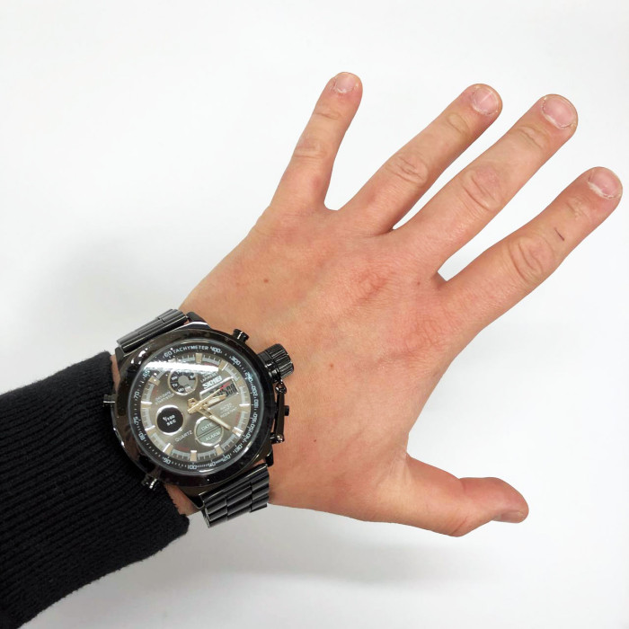Годинник наручний чоловічий SKMEI 1515BK BLACK, годинник наручний електронний тактичний. Колір: чорний