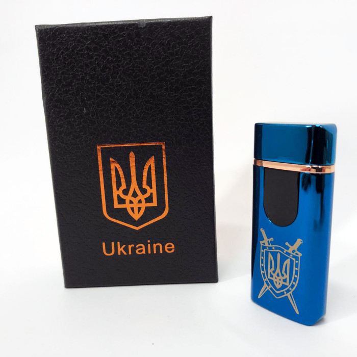 Електрична та газова запальничка Україна з USB-зарядкою HL-432, сенсорна запальничка. Колір: синій