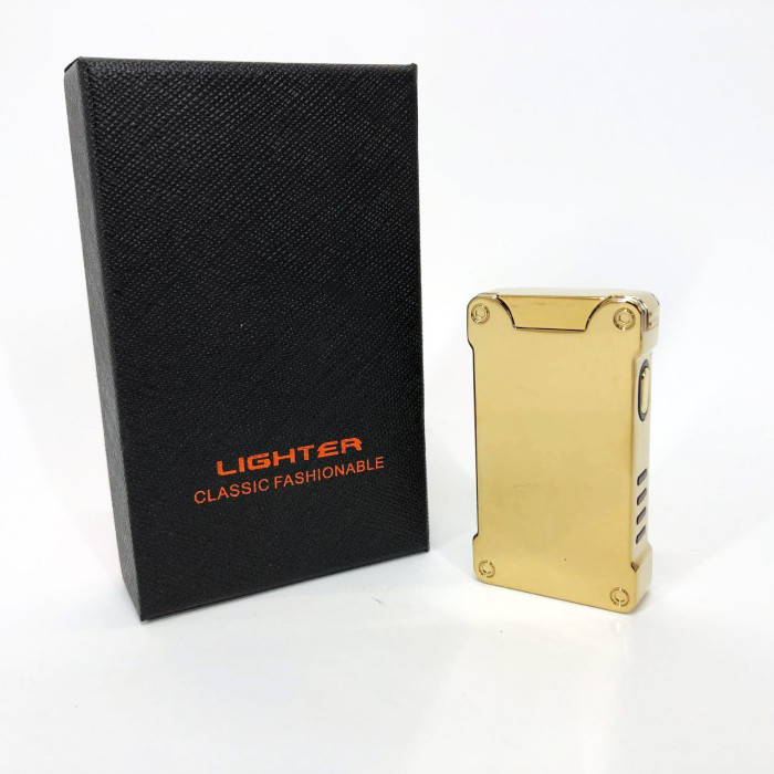 Дугова електроімпульсна запальничка із USB-зарядкою ліхтариком LIGHTER HL-437, Юсб запальничка. Колір: золотий