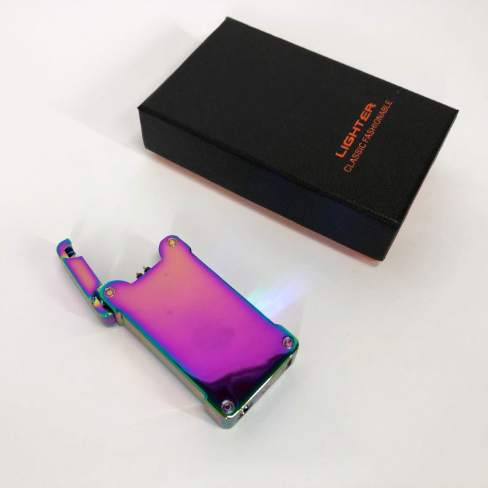 Дугова електроімпульсна запальничка із USB-зарядкою ліхтариком LIGHTER HL-437. Колір: хамелеон