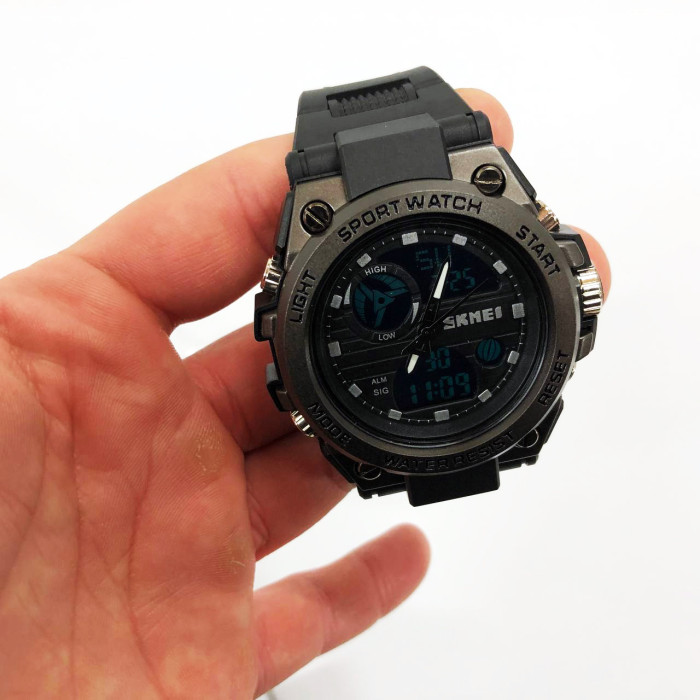 Годинник наручний чоловічий SKMEI 2031BK BLACK, чоловічий тактичний годинник, протиударний годинник. Колір: чорний