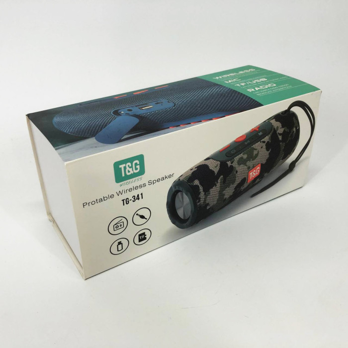 Портативна колонка Bluetooth TG341 зі шнурком, акумуляторна колонка для музики. Колір: камуфляж