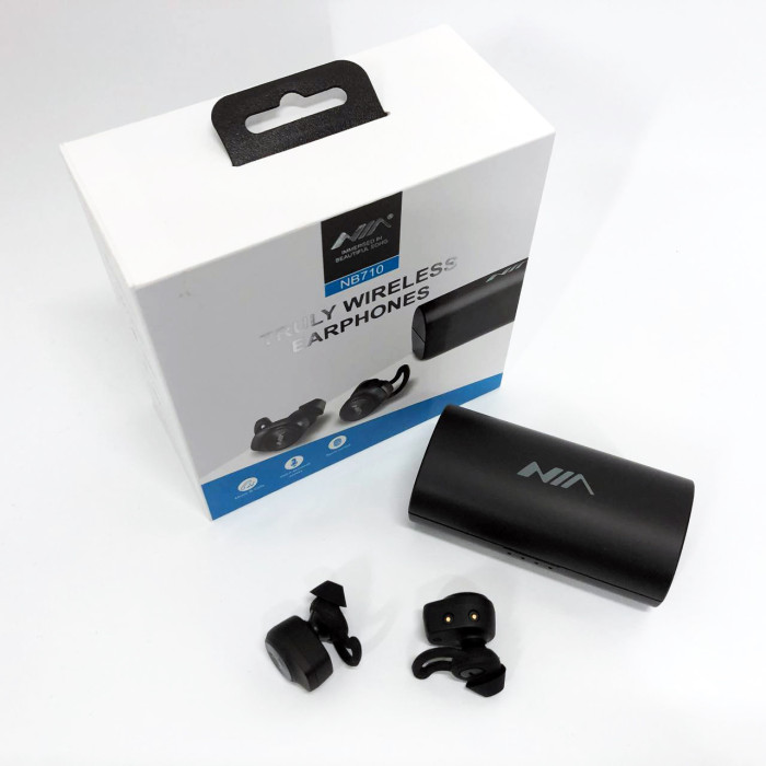 Навушники Bluetooth NIA NB710 з кейсом чорні бездротові, Навушники для тренувань сенсорні бездротові