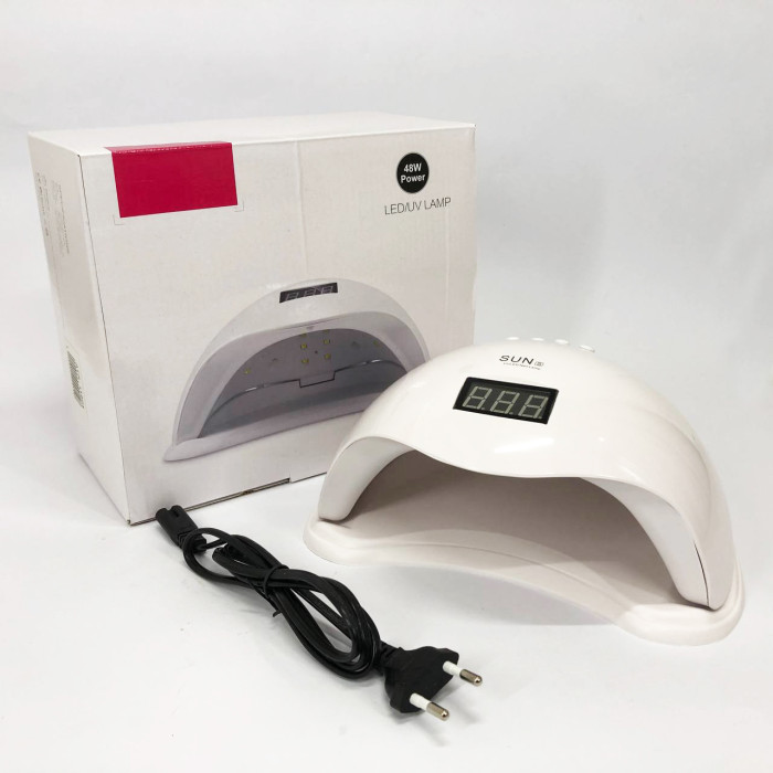 Лампа SUNUV SUN 5 PLUS 48W WHITE UV/LED для полімеризації, Професійна лампа для нігтів з таймером