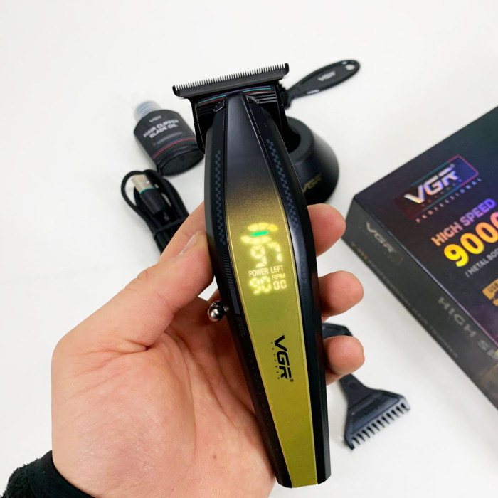 Машинка для стрижки волосся з потужним мотором XPRO VGR V-992 GOLD з насадками 1-2-3 мм