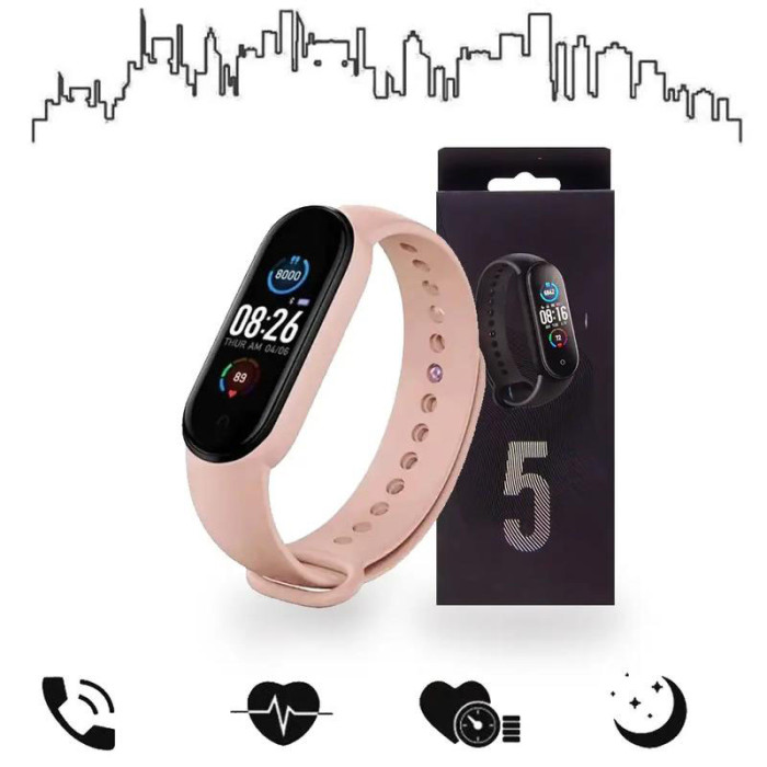 Смарт браслет M5 Smart Bracelet Фітнес трекер Watch Bluetooth. Колір рожевий