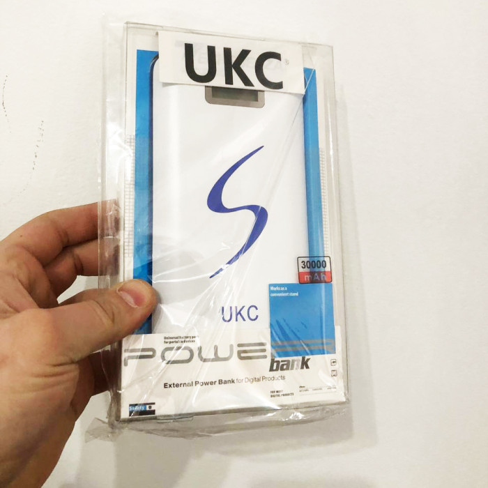 Портативне мобільне заряджання Power Bank 30000/9600mAh UKC, Умб зарядне power bank. Колір: білий
