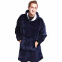 Толстовка плед з капюшоном і рукавами Huggle Hoodie оверсайз. Колір: синій