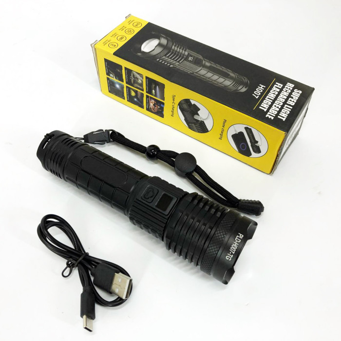 Ліхтарик PLD-H007 White Laser LED PM10-TG із вбудованим акумулятором PowerBank, Ліхтарик тактичний ручний
