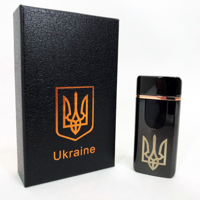 Електрична та газова запальничка Україна із USB-зарядкою HL-431, вітрозахисна запальничка. Колір: чорний