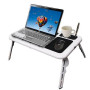 Складаний столик для ноутбука LD-09 E-Table, столик з охолодженням 2 USB кулера, Стіл підставка з вентиляцією