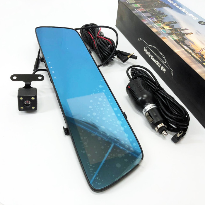 Автомобільний відеореєстратор-дзеркало L-9003 4,3" TOUCH SCREEN 2 камери 1080P Full HD