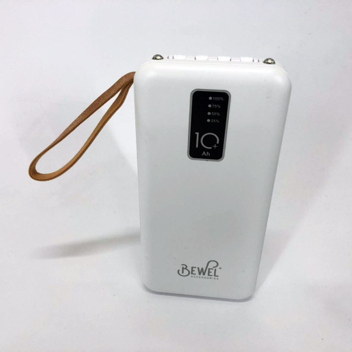 Power Bank зарядний пристрій на сонячній батареї 10000mAh з індикатором заряду. Колір: білий