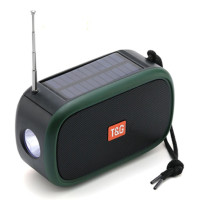 Bluetooth-колонка TG632 з радіо, ліхтарем, сонячною батареєю та гучномовцем. Колір: зелений