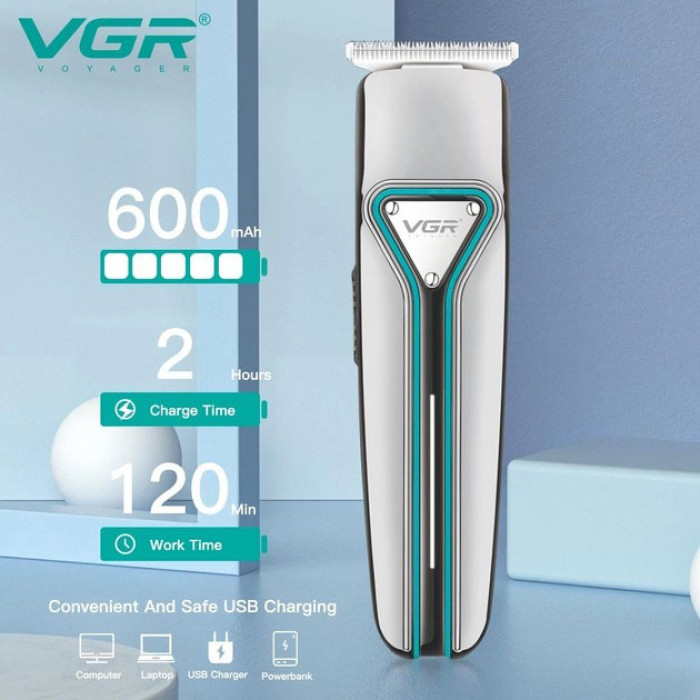 Професійна триммер бездротова для стрижки волосся VGR V-008 Pro, машинка для стрижки голови