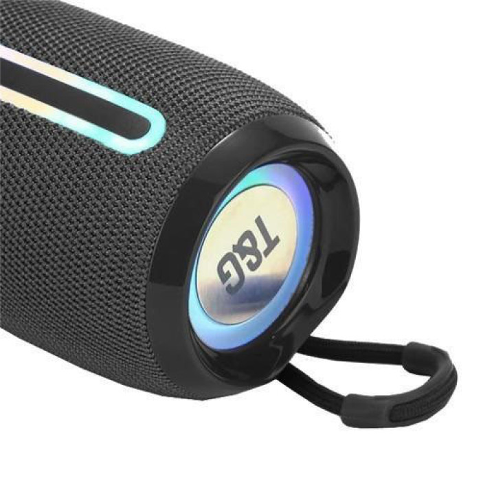 Портативна Bluetooth-колонка TG653 USB з ремінцем, акумуляторна колонка для музики. Колір: чорний