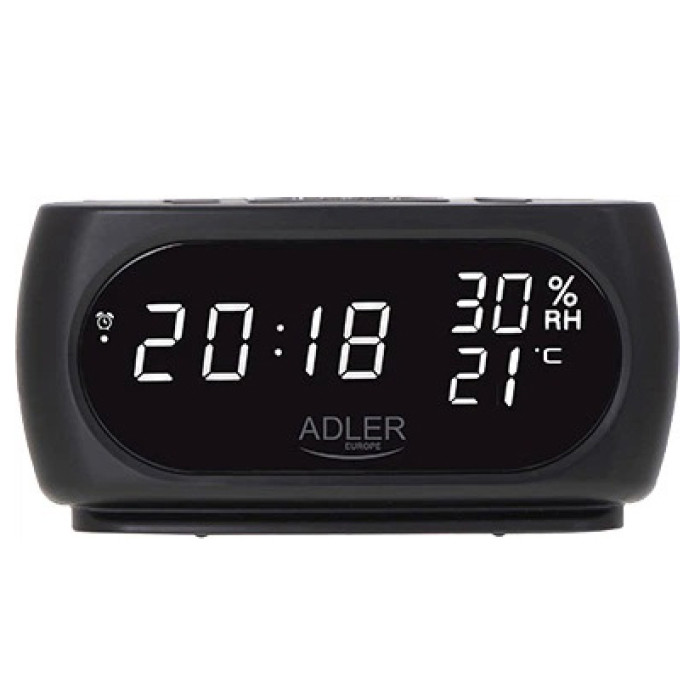Настільний годинник-будильник Adler AD 1186 Black
