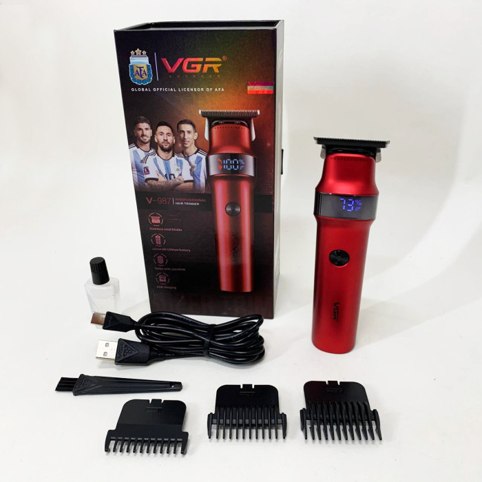 Машинка для стрижки волосся VGR V-987 RED, Бритва триммер для чоловіків