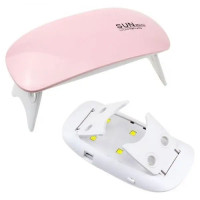 Лампа для сушіння гель лаків 6W LED UF SUN mini, Лампа для сушіння гель-лаку вдома. Колір: рожевий