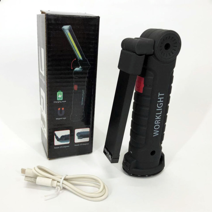 Світлодіодний ліхтар кемпінг W52 SMD + COB, червоний + білий, магніт, гачок, кемпінговий складний ліхтар