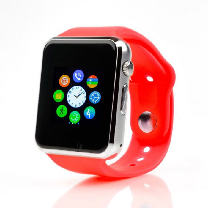Смарт-годинник Smart Watch A1 розумний електронний зі слотом під sim-карту + карту пам'яті micro-sd. Колір: червоний