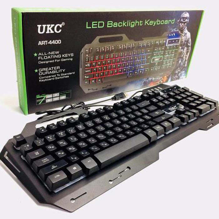 Клавіатура UKC KEYBOARD GK KW-900/4400 дротова з підсвічуванням мембранна